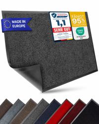Entrando Fußmatte 90x120 cm wetterfest & pflegeleicht – für Innen & Außen geeignet – Flache Schmutzfangmatte mit Anti-Rutsch-Rücken für Wohnung, Haustür, Mietflur (Anthrazit) Anthrazit 90 x 120 cm (Rechteckig) Angebot bei HelloDeals