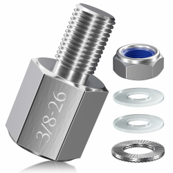 NICEDACK Unisex Fahrrad Achsadapter für 3/8" x26 Vollachse, Universal Fahrrad Anhänger Kupplungs Adapter Silber, 3/8'' x 26 Angebot bei HelloDeals