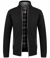 GLESTORE Strickjacke Herren Trachtenjacke Cardigan Fleecejacke Strickjacken für Herren Strickfleecejacke M Schwarz Angebot bei HelloDeals