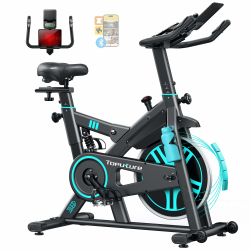 [2026 Aktualisierte] Heimtrainer Fahrrad mit APP und Herzfrequenz, Ergometer Mit Stoßdämpfungssystem, Ultraleise<20db, Einstellbarer Magnetwiderstand, 15KG Schwungrad, Hometrainer Bis 160KG Himmelblau Angebot bei HelloDeals