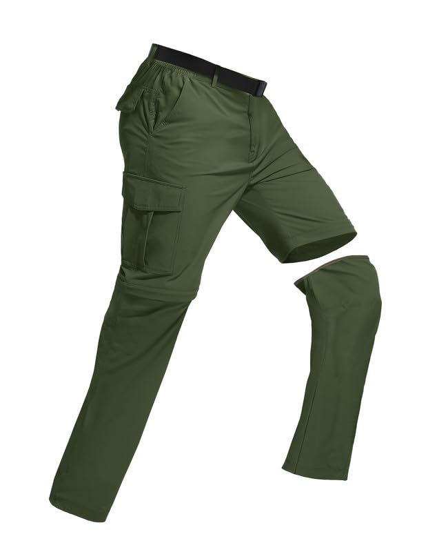 Outdoor Wanderhose für Herren Zip-Off-Wanderhose-Abnehmbar-Trekkinghose, Atmungsaktiv Outdoorhose Arbeit Hosen Schnell Trockend Sommer Funktionshose L Armeegrün Angebot bei HelloDeals