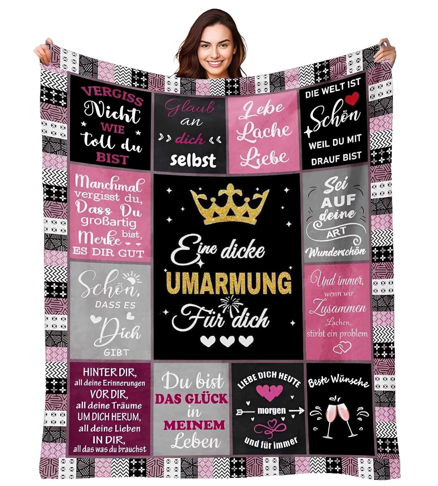 Beste Freundin Geschenke, Umarmung Decken Geschenke für Freundin, Geburtstagsgeschenk für Beste Freundin, Geschenke für Frauen Schwester Kollegin Ehefrau und Mutter zum Geburtstag Weihnachten A 150x200cm Angebot bei HelloDeals