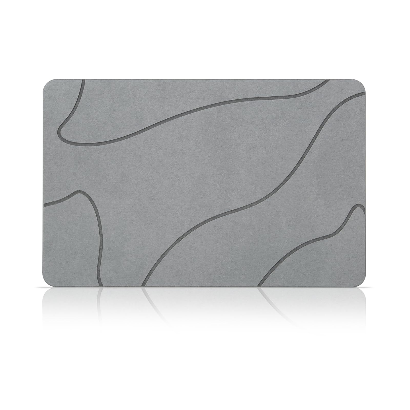 Kieselgur Badematte rutschfest, Duschvorleger Badvorleger Schnell Trocknend 100% Natürlich Stein Bodenmatte, Bad Matte 60x39cm Super Saugfähig Badezimmermatte Badezimmerteppich Dunkelgrau Neu Angebot bei HelloDeals