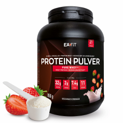 Protein Pulver Erdbeere 850g - Premium Eiweiss protein pulver für Muskelaufbau - Whey Protein Isolate - Protein Pulver mit Shaker Empfehlung - für Shaker Protein & Fitness - EAFIT Angebot bei HelloDeals