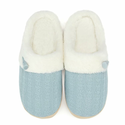 NineCiFun Hausschuhe Damen Winter Wärme Bequem Plüsch Memory Foam rutschfeste Indoor Pantoffeln 38/39 EU Blau Angebot bei HelloDeals
