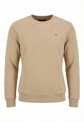 Tommy Jeans Herren TJM Reg S Flag Crew EXT Dm0dm20741 Pullover-Sweatshirt (1er Pack) L Beige (Gulf Sand) Angebot bei HelloDeals