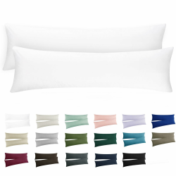 RUIKASI Kissenbezug 40x145 Weiß 2er Set - Oeko Tex Seitenschläferkissen Bezug 40 x 145 cm Weiss mit Reißverschluss aus Mikrofaser, Seitenschläferkissenbezug 145x40 Pillow Case Pillow Cover 40 x 145 cm, 2 Stück 02 - Weiß Angebot bei HelloDeals