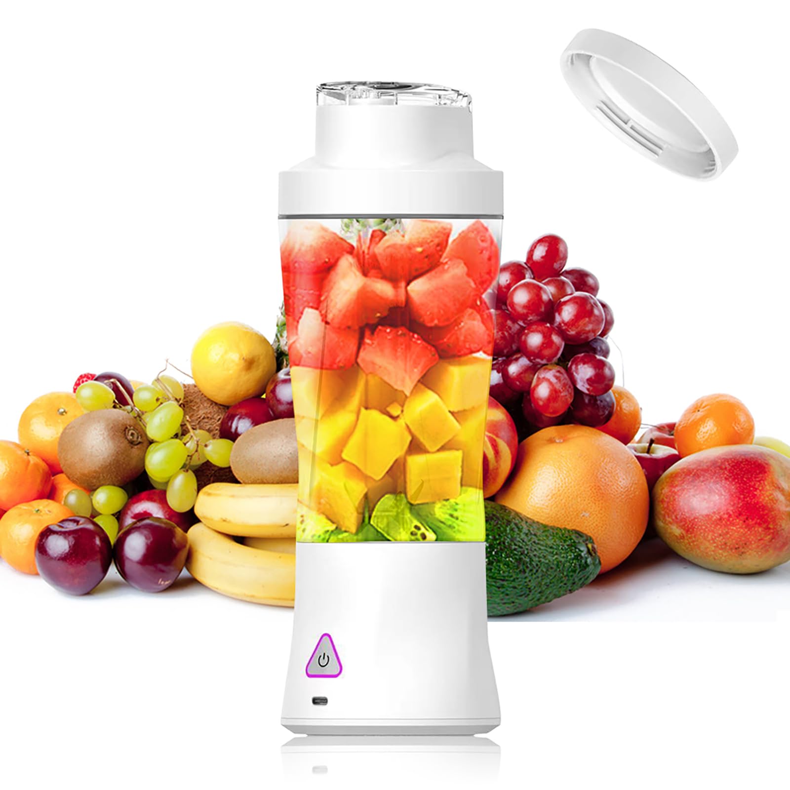 Smoothie Maker,Tragbarer Mixer/Blender 700ml,Leistungsstarker Mini Mixer To Go,6000 mAh Batterie,Portable Blender Zerkleinert Eis & Obst,Auslaufsicherer Deckel,Entsafter BPA Frei,Weiß Angebot bei HelloDeals