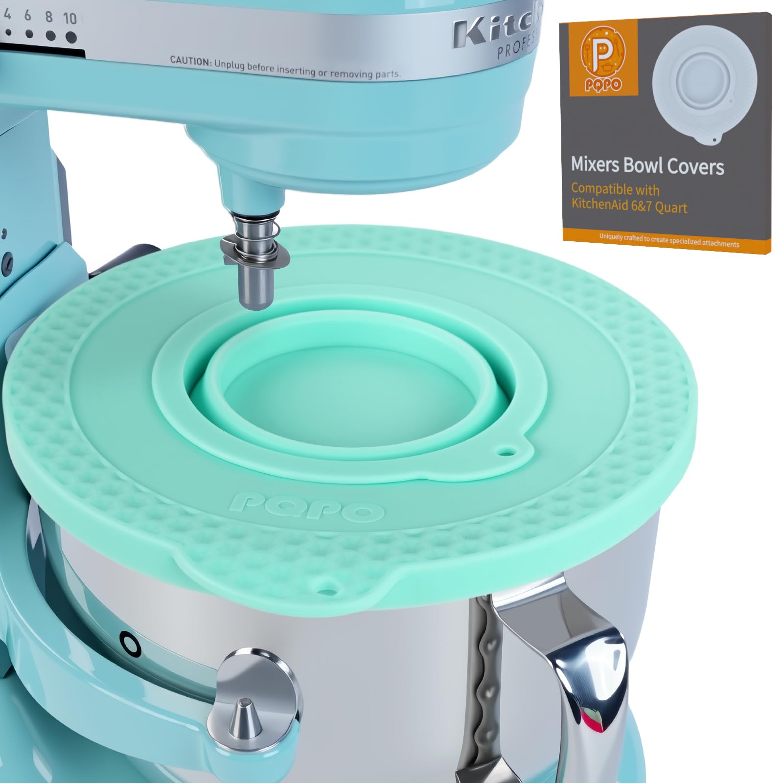 Silikon-Mixerschüsselabdeckung, kompatibel mit Kitchen Aid 6-7-Quart-Standmixern mit Schüsselhub, luftdichter Deckel in Lebensmittelqualität mit zusammenklappbarer kleiner Schüssel, Grün Angebot bei HelloDeals