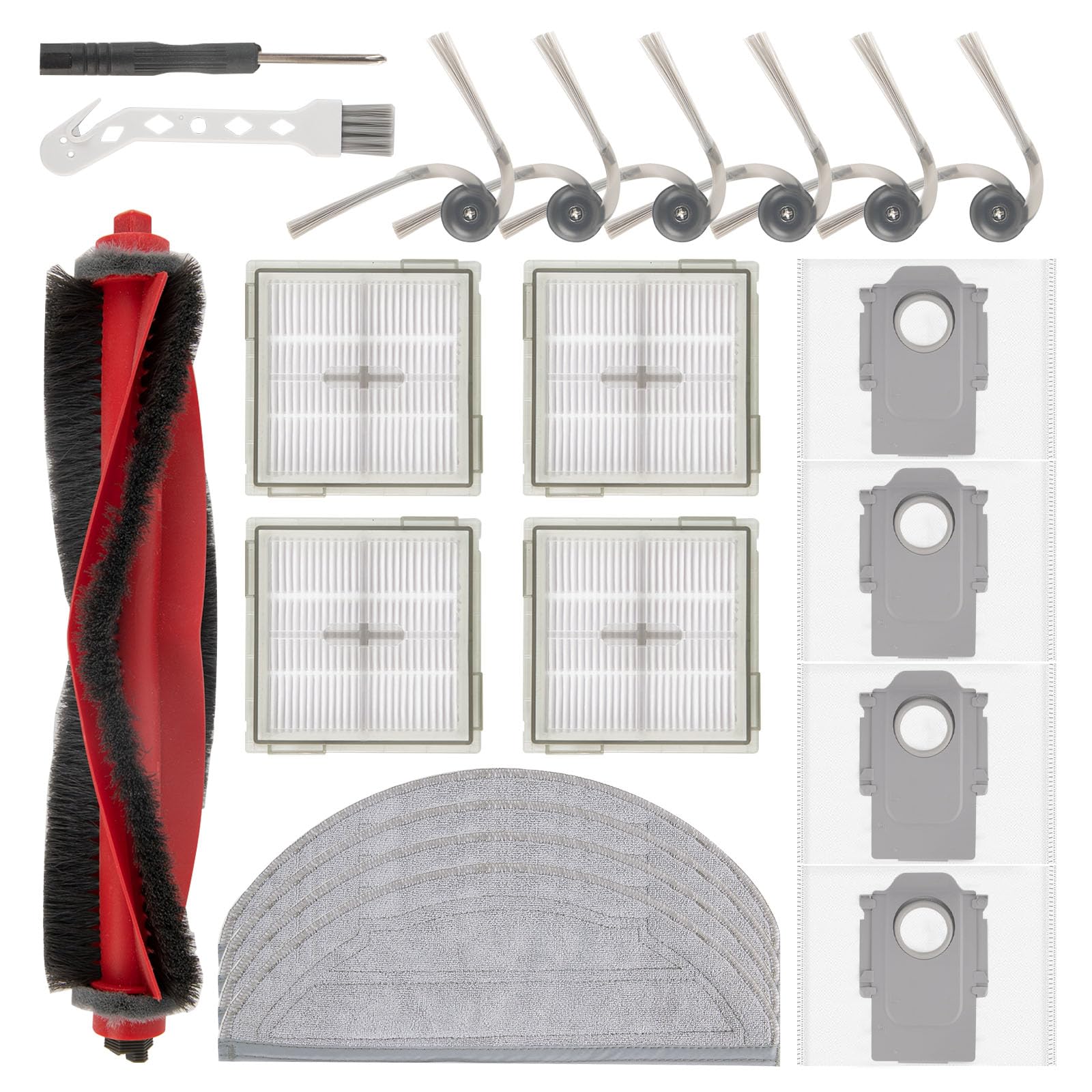 Feilifan 21 PCS Zubehör Kit für roborock Q10 S5+/ Q10 S5 Staubsaugerroboter, Ersatzteile Hauptbürste, Seitenbürste, Filter, Mop Tücher, Staubsaugerbeutel Angebot bei HelloDeals