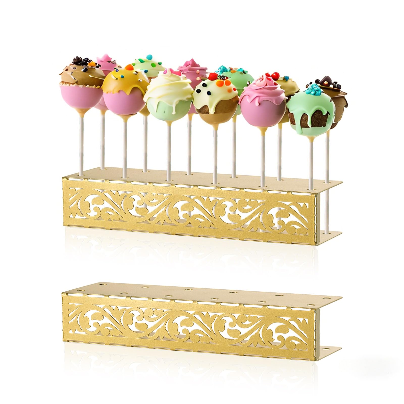 AIM & GGKK Cake Pop Ständer,2 Stück Lolli Ständer für Hochzeit, Geburtstag, Desserttisch - Elegant & Stabil Gold-12 Angebot bei HelloDeals