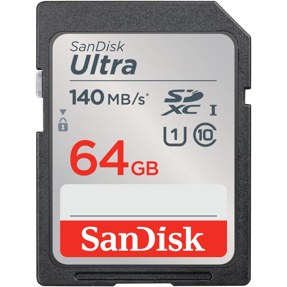 SanDisk Ultra SDXC UHS-I Speicherkarte 64 GB (Für Kompaktkameras der Einstiegs- und Mittelklasse, Full HD-Videos, U1, C10,V10, bis 140 MB/s Lesegeschwindigkeit, 10 Jahre Garantie) Angebot bei HelloDeals