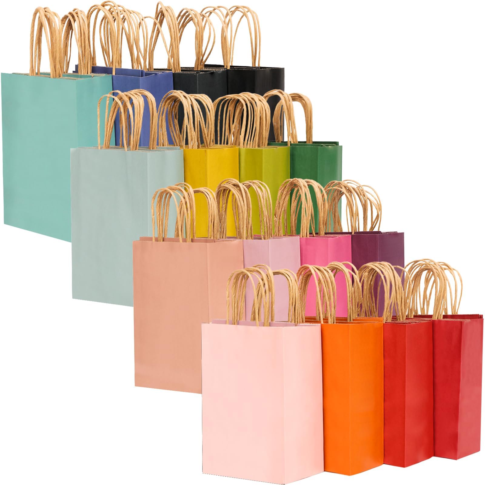 Gcardist Medium 16Pcs Krafttaschen mit Griffen 27x21x11cm Geschenktaschen 16 Verschiedene Senior Farbe Taschen Mehrfachverwendung (mittlere Größe, 7.6x4.75x10.5 inch) 16 Farben Braun 1 stück (16er Pack) Angebot bei HelloDeals