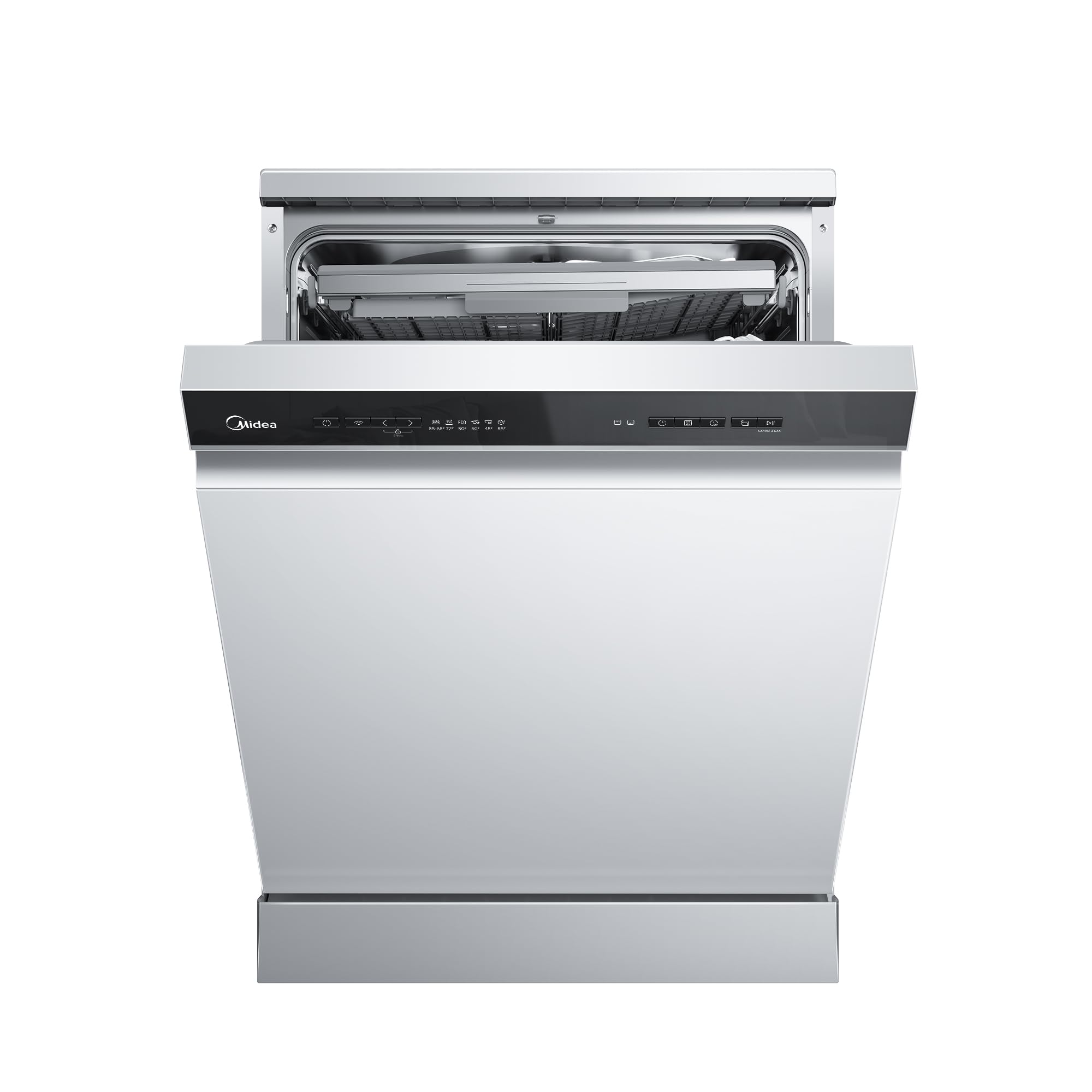 Midea SF 7.60NW14B Geschirrspüler 60cm Freistehend & Unterbaufähig, 14 Maßgedecke, 8 Programme, Spülmaschine 60 cm mit WIFI, 42 db, Hygienepflege+, Dualzone Wash, Extra Trocknen Freistehend,60cm,B Angebot bei HelloDeals
