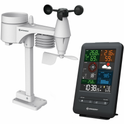 Bresser 7002525 Wetterstation Funk mit Außensensor 5-in-1 Beaufort mit großem Farbdisplay, Sensor für Temperatur, Luftfeuchtigkeit, Luftdruck, Windrichtung und Regenmesser, Schwarz, Einzigartig Angebot bei HelloDeals
