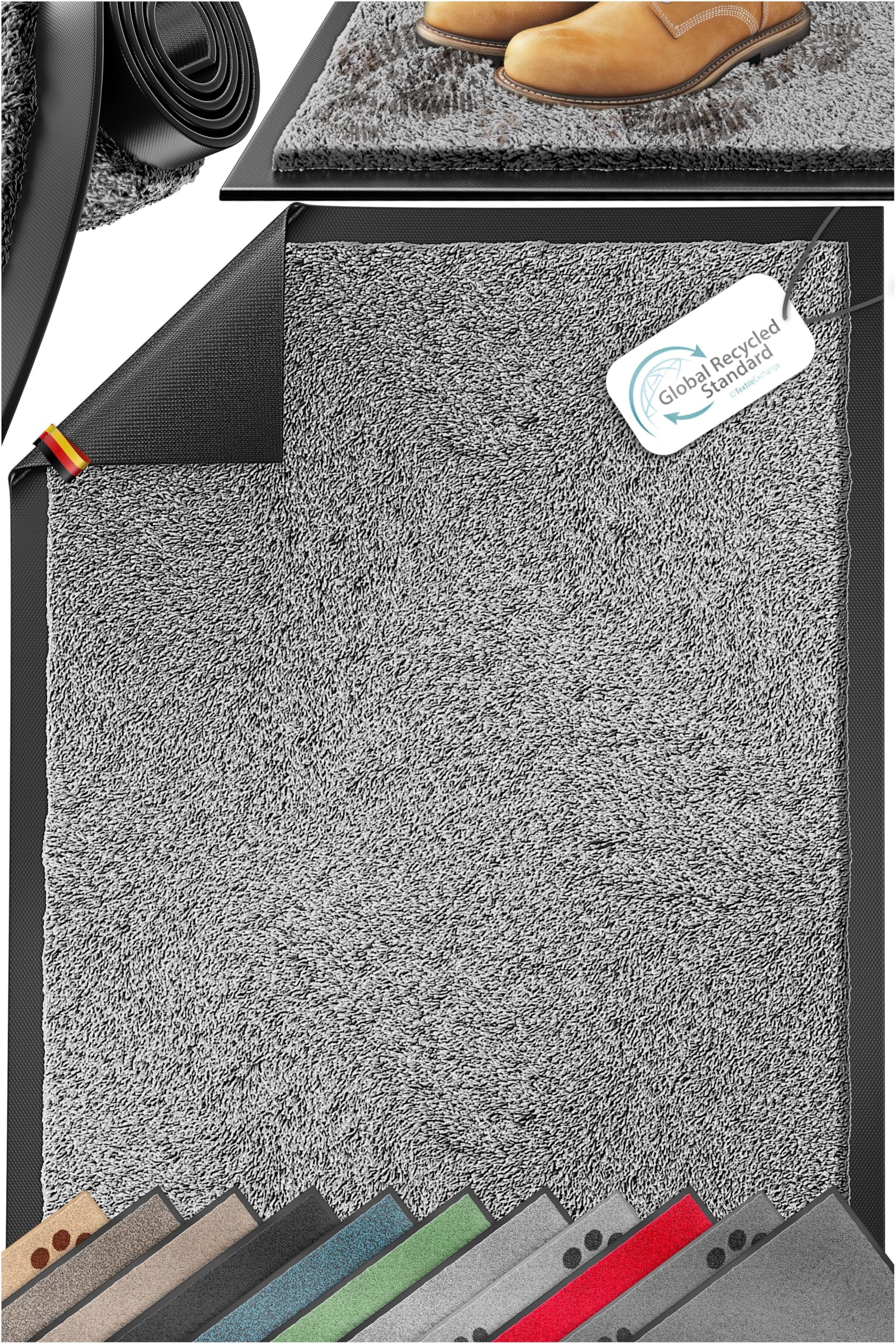 KESSER Schmutzfangmatte, Profi Fußmatte in vielen Größen, Türmatte, Teppich, Fußabtreter & Fußabstreifer, rutschfest, wetterfest, maschinenwaschbar, Haustür & Wohnungseingang,Hellgrau 50x80cm 50x80cm Hellgrau Angebot bei HelloDeals