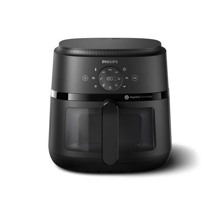 Philips Airfryer 2000 Series – Standard 6.2L Heißluftfritteuse mit Sichtfenster, RapidAir Technologie, 90% weniger Fett, leicht zu Reinigen, Touchscreen, energie- & platzsparend (NA230/00) Standard - Gen 2 - 6,2L Schwarz Angebot bei HelloDeals