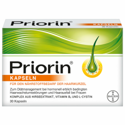 Priorin Kapseln | Haarausfall bei Frauen | volleres und kräftigeres Haar | nährstoffreich: Hirseextrakt, Vitamin B5 und Cystin | 30 Stück 30 Kapseln Angebot bei HelloDeals