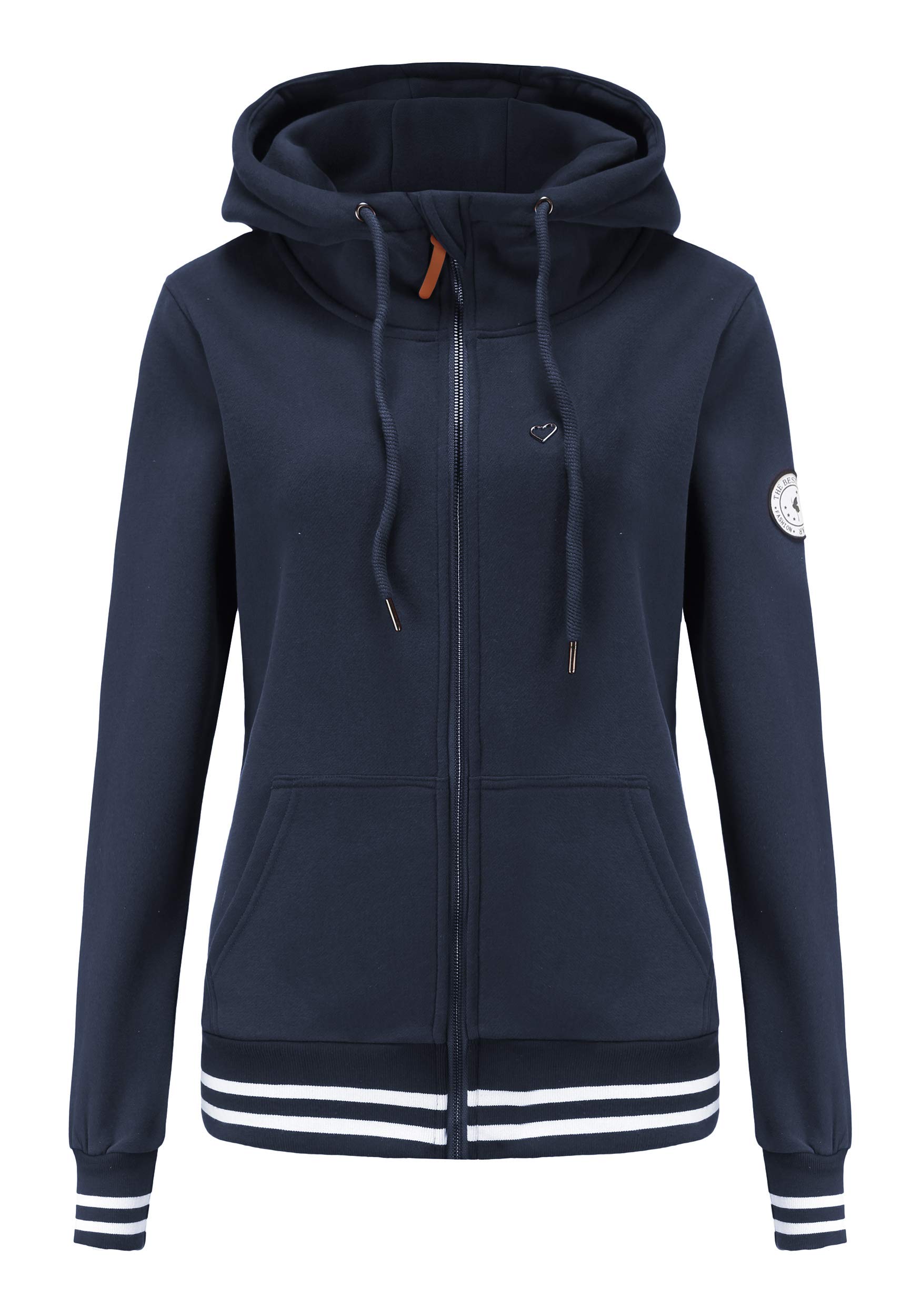 Damen Sweatjacke Kapuzenpullover Zip Hoodie Kapuzenjacke Winter Sweatshirt Jacke L Marine Blau Angebot bei HelloDeals
