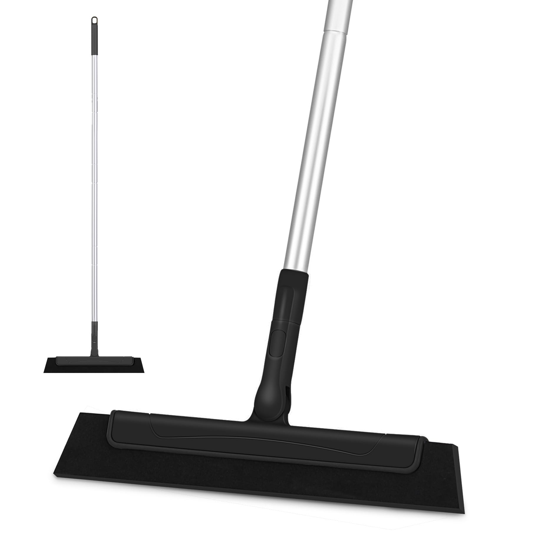 Duschabzieher Schwarz,Abzieher Dusche Boden,Segmentiertes Design,Maximale Länge: 135 cm,Leicht und Wendig Eva-Wasserabzieher zur Reinigung von Wasser, Tierhaaren, Seifenwasser, Badezimmerböden Angebot bei HelloDeals