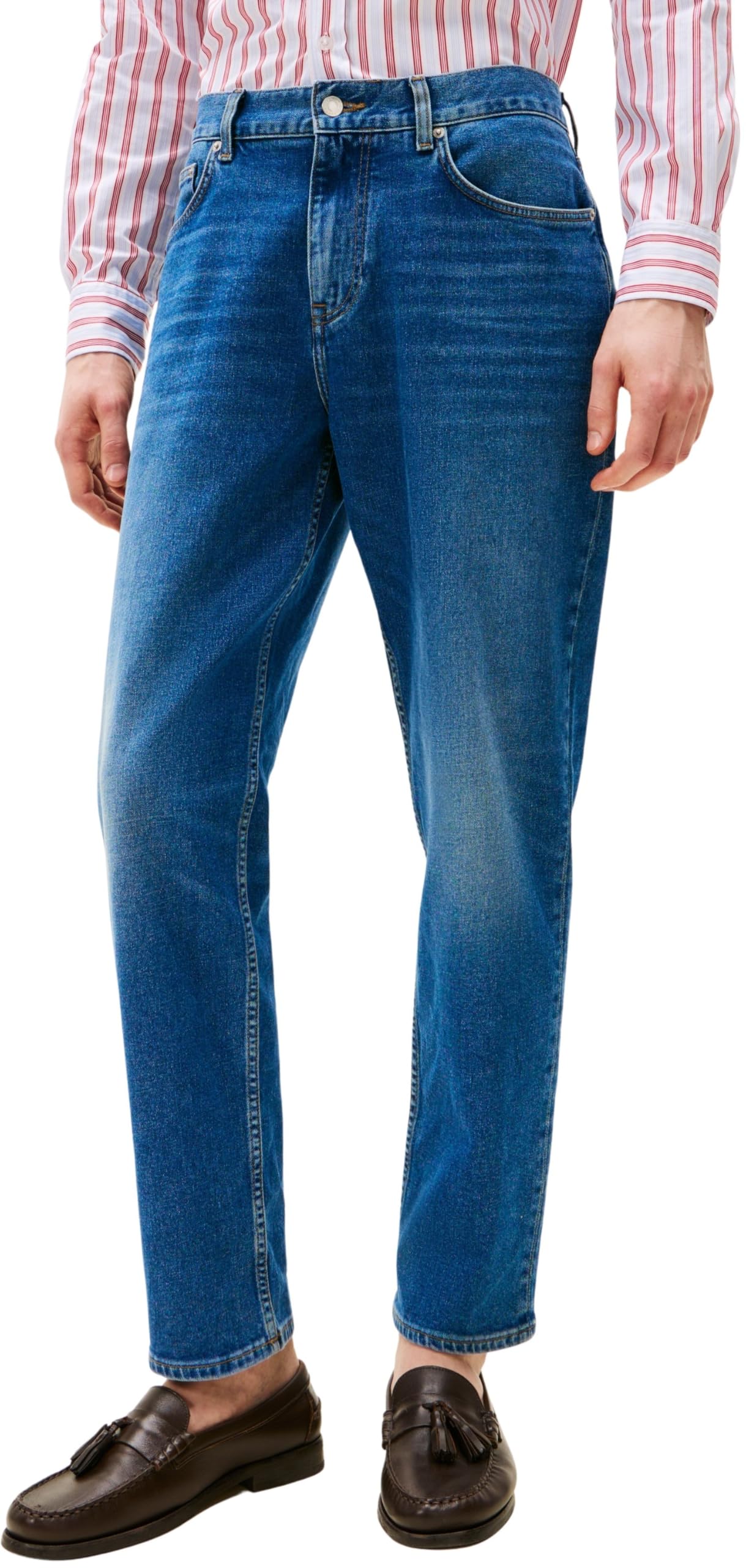 Tommy Hilfiger Herren Jeans Hose Tapered Harlem Mid Rise 34W / 30L Denim (Bronson Indigo) Angebot bei HelloDeals