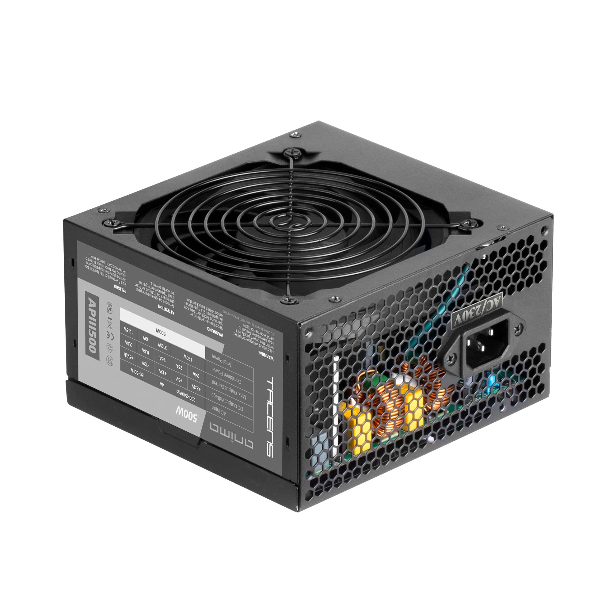 Tacens Anima APIII500, Netzteil PC ATX 500W, SMD Technologie 85% Bronze 12V, Ultra-leiser 12cm Lüfter, Schwarz Angebot bei HelloDeals