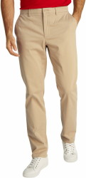 Tommy Hilfiger Herren Chino Hose Denton Satin Straight Fit 29W / 28L Beige (Batique Khaki) Angebot bei HelloDeals