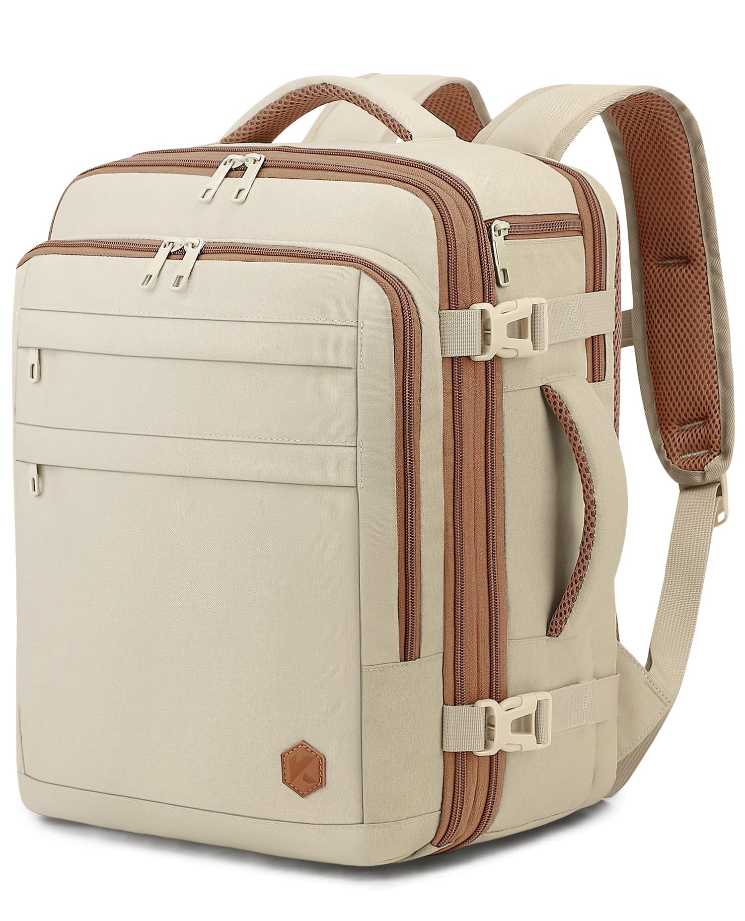 Eurowings Ryanair EasyJet Wizz Air Handgepäck Erweiterbar 40x30x20 bis 40x30x25, 24L bis 30L, Sitzunter Rucksack für Reisen passt zu 15,6 Zoll Laptops beige 40x30x20cm(24L-30L) Beige Angebot bei HelloDeals