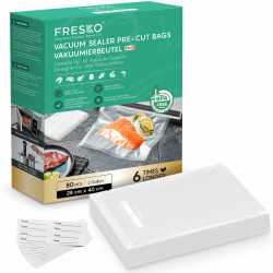 FRESKO Vakuumbeutel 28 x 40 cm / 80 Stück, professionelle Folienbeutel, geeignet für alle Vakuumiergeräte, BPA-frei, geprägte Luftrillen, Sous-Vide-Gefrierbeutel 28 X 40CM-80Q Angebot bei HelloDeals