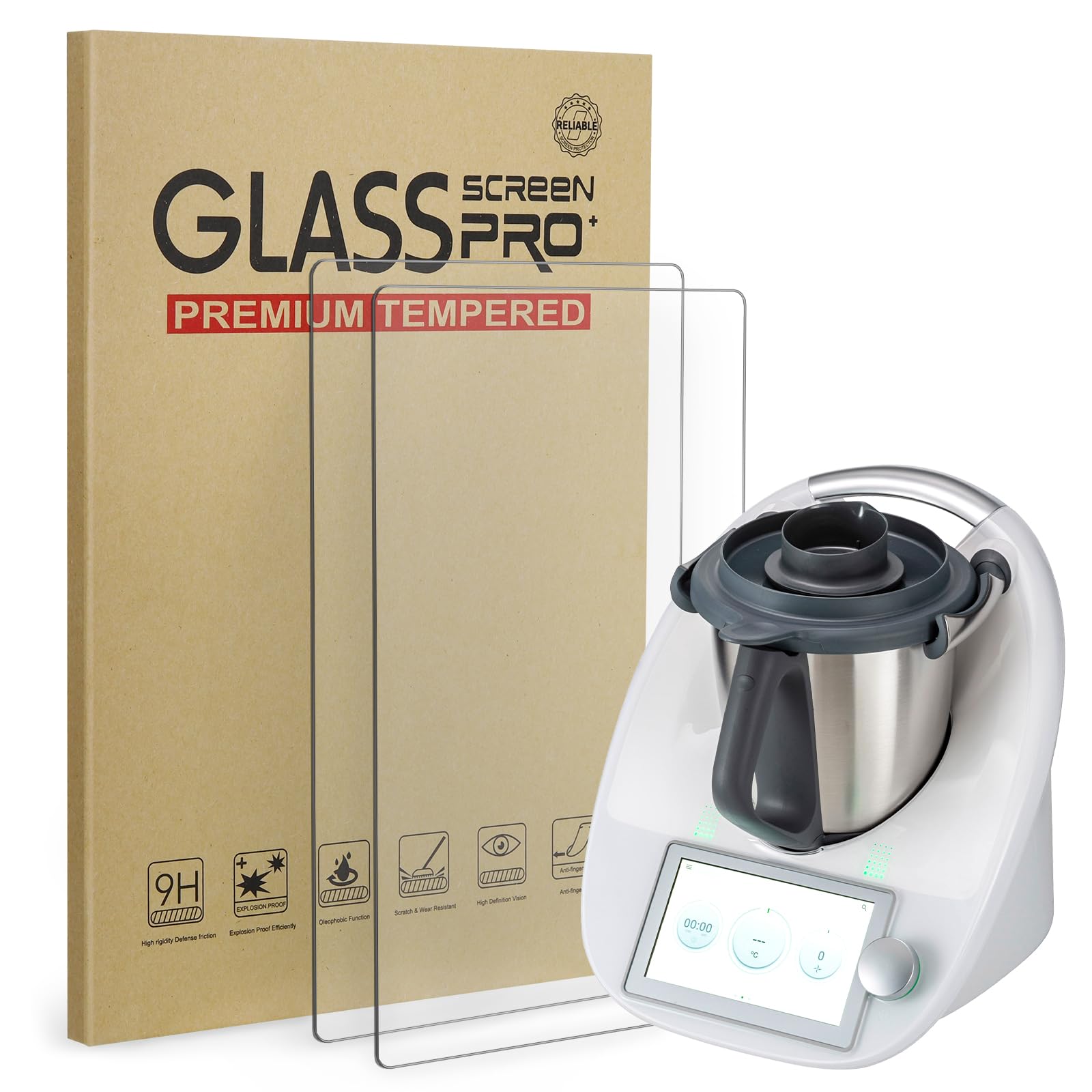 Displayschutzfolie für Thermomix TM6, Ancable 2 Stück 9H Panzerglasfolie kompatibel mit Thermomix TM6 Display Schutzfolie, Langlebig Kratzfest Thermomix Zubehör 2 Stück Für Tm6 (Weiß) Angebot bei HelloDeals