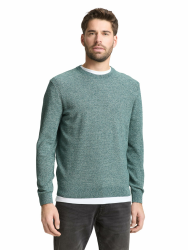 Tom Tailor Herren Strickpullover aus Bio-Baumwolle XS 40137 - Mint Petrol Twotone Angebot bei HelloDeals