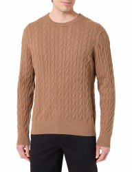 Tommy Hilfiger Herren Classic Cotton Cable Crew Neck Mw0mw33132 Pullover (1er Pack) XXL Brown (Highland Khaki Heather) Angebot bei HelloDeals