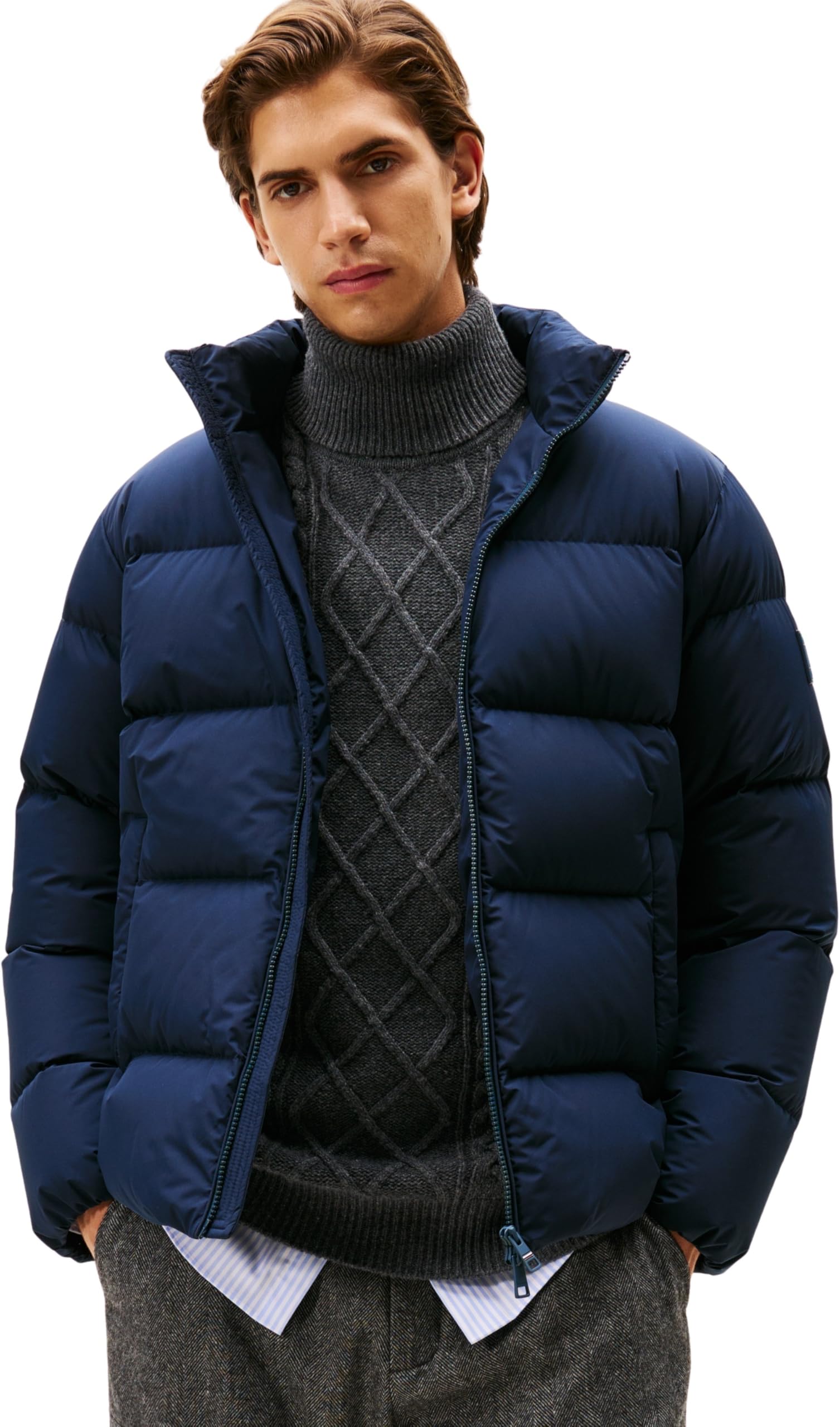 Tommy Hilfiger Herren Pufferjacke Down Stand mit Stehkragen XXL Blue (Desert Sky) Angebot bei HelloDeals