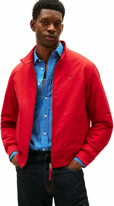 Tommy Hilfiger Herren Windbreaker Jacke Harrington Wasserabweisend XXL Rot (Medium Red) Angebot bei HelloDeals