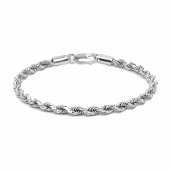 LeCalla 925 Sterling Silber Italienisch 4 MM Classic Diamond-Cut Rope Chain Link Armband für Frauen Männer, hergestellt in Italien (6,5, 7, 7,5, 8, 8,5 Zoll) Length 7 Inches (Women's Average Length) Angebot bei HelloDeals