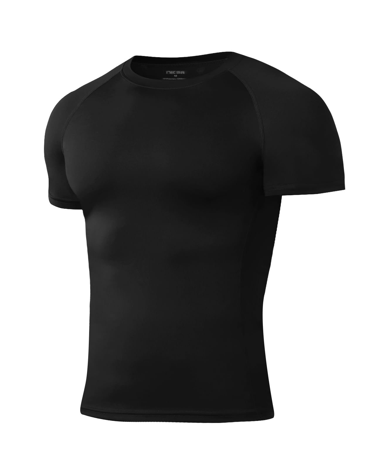 Niksa 1 Pack Kompressionsshirt Herren, Funktionsshirt Atmungsaktiv Sportshirt Herren Kurzarm Schnelltrocknendes Lauf Shirts L Schwarz (1 Stück) Angebot bei HelloDeals