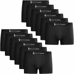 Boxershorts Herren 12er Pack - Business Men Retroshorts Männer Trunks Baumwolle Unterwäsche Weiche und Ideale Passform (Ohne Kratzenden Zettel) Schwarz 12er Set XXL Angebot bei HelloDeals