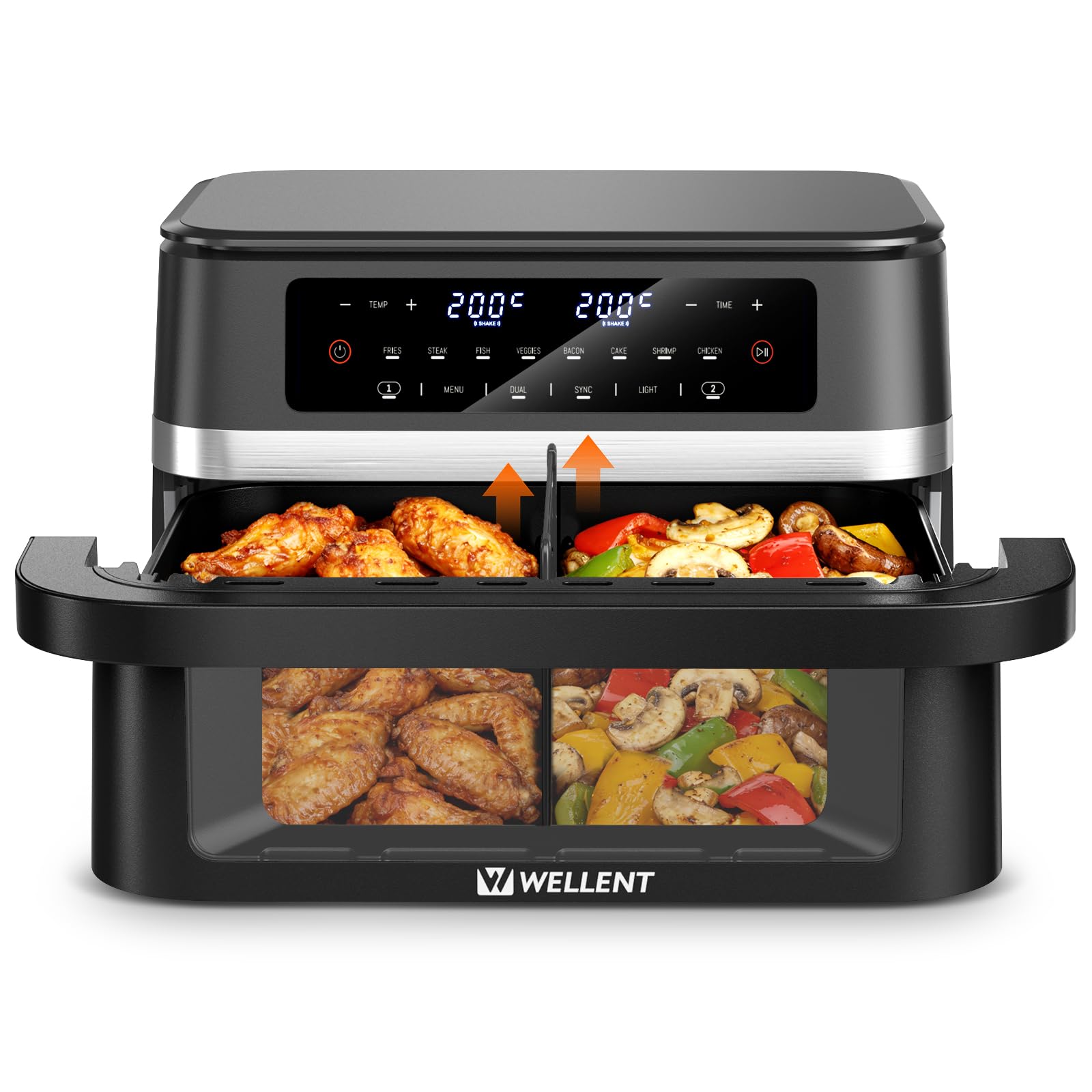 12L Airfryer XXL für Große Familie 2950W, Dual Zone Heißluftfritteuse, Große 8-in-1-Heissluftfritteuse mit Match & Sync-Funktion & Sichtfenster & Schüttel-Erinnerung (Spülmaschinenfest) Angebot bei HelloDeals