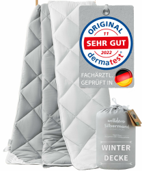 Welldora OPTICLIMA Allergiker Bettdecke 135x200 Winter | Fachärztlich geprüft | Made in Green Oeko-Tex zert. in der Schweiz | Ultra warme Winterdecke | Wendedecke Silbergrau-Weiß | Premium Steppdecke Warme Winterdecke 135 x 200 cm Angebot bei HelloDeals