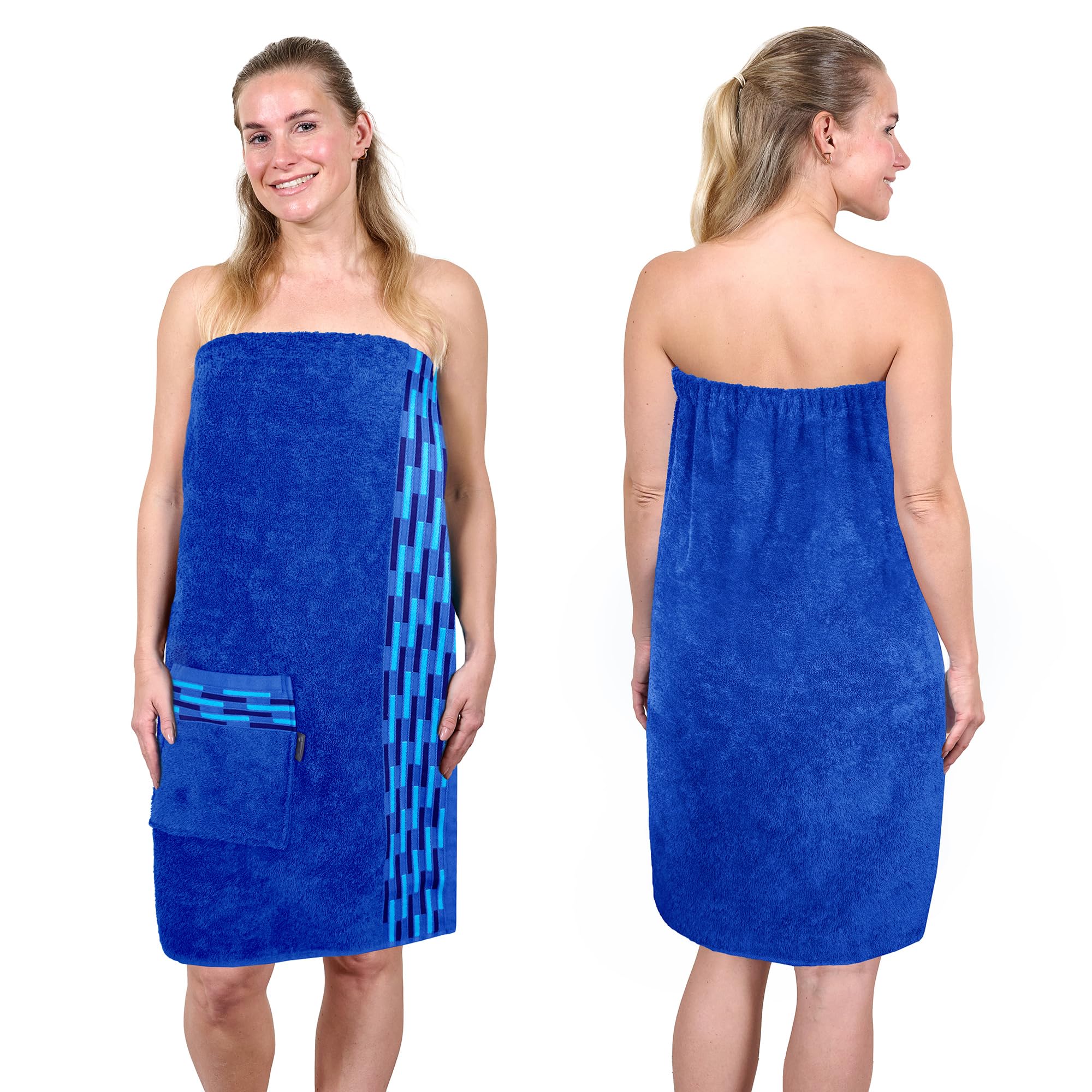 Lashuma Saunakilt Damen 75x150 cm | Lugano Saunahandtuch mit Knöpfen | Premium Saunatuch Blau - Königsblau | Saugstark & Strapazierfähig 75 x 150 cm Königs Blau Angebot bei HelloDeals