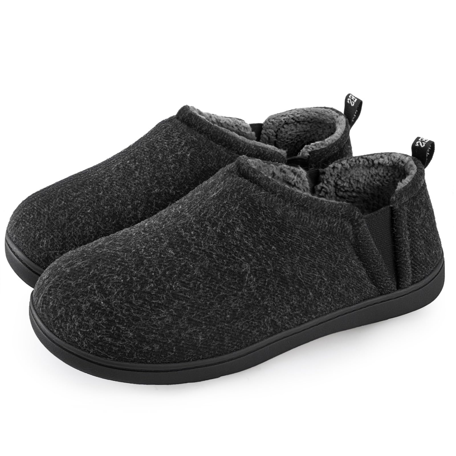 Snug Leaves Men's Fuzzy Faux Wool Memory Foam Slippers Non-Slip indoor Faux Sherpa Slippers with Double-Sided Elastic Inserts 44/45 EU Dunkelgrau Angebot bei HelloDeals