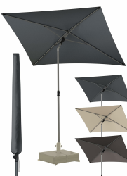 4smile Sonnenschirm Balkon 200x125 cm mit Schirmhülle, Anthrazit - UV50+ Sonnenschirm rechteckig knickbar höhenverstellbar, Sommer Schirm für Sonnenschutz Balkon als Ersatz für Ampelschirm Set mit 1 Schirm + Hülle Anthrazit Angebot bei HelloDeals