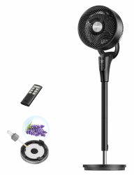 DREO Leiser Standventilator für Schlafzimmer [Verbessert], 27m Luftstrom, 20dB Leise, 90° Oszillierend, DC-Motor, 8 Geschwindigkeiten, 3 Modi, 96–106cm Höhenverstellbar, 8H Timer, 105° Manuell Neigbar Schwarz Angebot bei HelloDeals