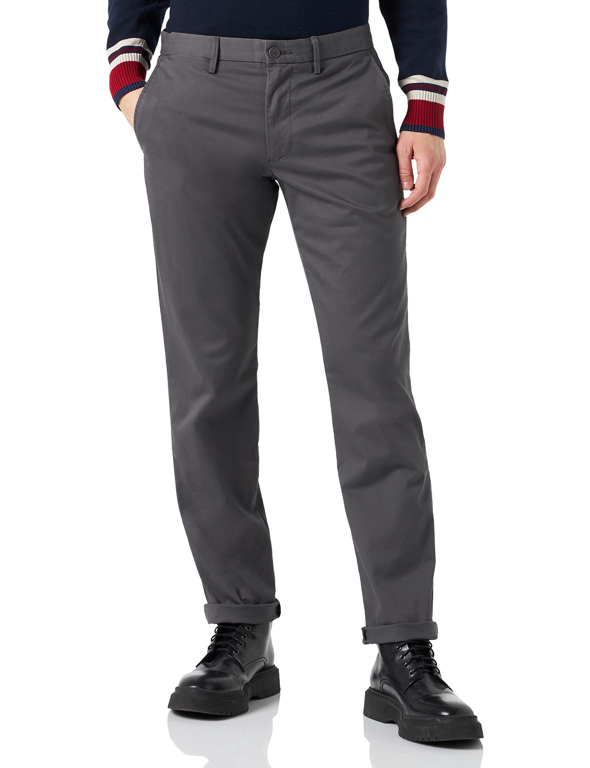 Tommy Hilfiger Herren Gewebte Hosen Denton Chino 1985 Pima Cotton Mw0mw25964 35W / 28L Grey (Dark Greenery) Angebot bei HelloDeals