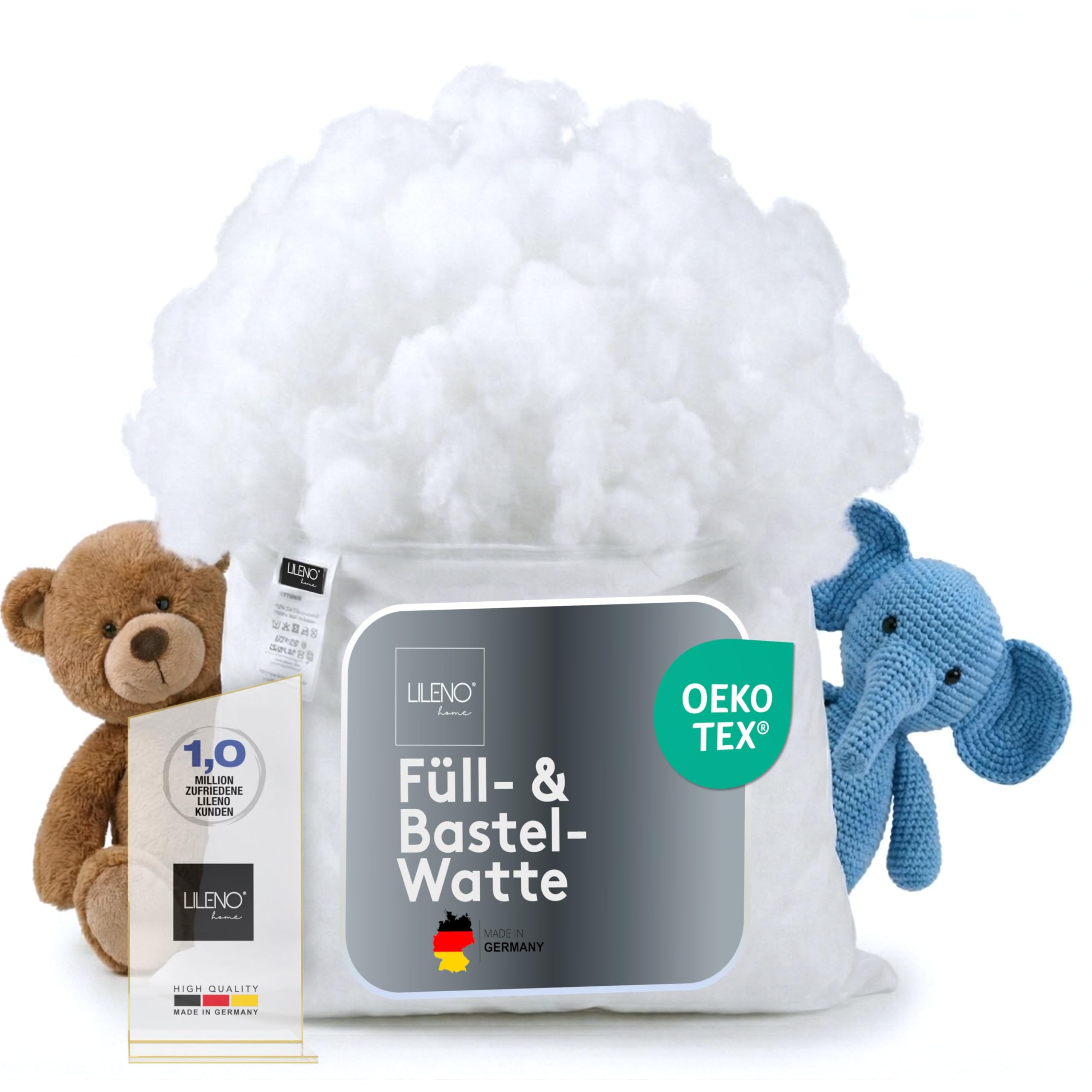 LILENO HOME Füllwatte 300g im praktischen Vlies Beutel - Füllmaterial u. Füllwatte für Kuscheltiere, Kissen, Basteln - Kissen Füllung waschbar bis 95 °C - perfekt als Watte o. Bastelwatte 300 g Weiß Angebot bei HelloDeals