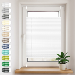 Sonello Plissee Klemmfix ohne Bohren 75cm x 200cm Weiß Faltrollo Plisseerollo Jalousie für Tür & Fenster Blickdicht Sichtschutz Sonnenschutz Fertifplissee Rollo Weiß B75 x H200 cm Angebot bei HelloDeals