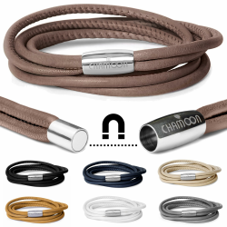 CHAMOON® Premium Lederarmband für Damen | Besonders fein & weich | Praktischer Magnetverschluss aus Edelstahl | Mit über 80 Charms erweiterbar | 7 Farben | Einfach- & doppelt-gewickelt XL Timber Braun: Doppelt Gewickelt Angebot bei HelloDeals