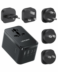 LENCENT Reiseadapter Weltweit, 28W Universal Reisestecker Adapter mit 3 USB C und 2 USB A, Internationaler Steckdosenadapter für USA England Japan Malediven Sri Lanka Australien (Typ A/C/D/G/I) Angebot bei HelloDeals