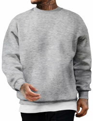 JMIERR Sweatshirt Herren Baumwolle Rundhals Hoodie Pullovers Winter Männer Soft Langarm Sweatshirts Loose Fit A Grau XXL Angebot bei HelloDeals