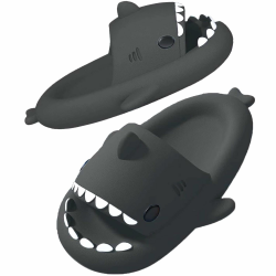 SAGUARO Shark Slippers Hausschuhe & Badeschlappen – Leicht, Rutschfest für Bad, Strand und Alltag Gr.24–47 EU 40/41 EU Schwarz Angebot bei HelloDeals